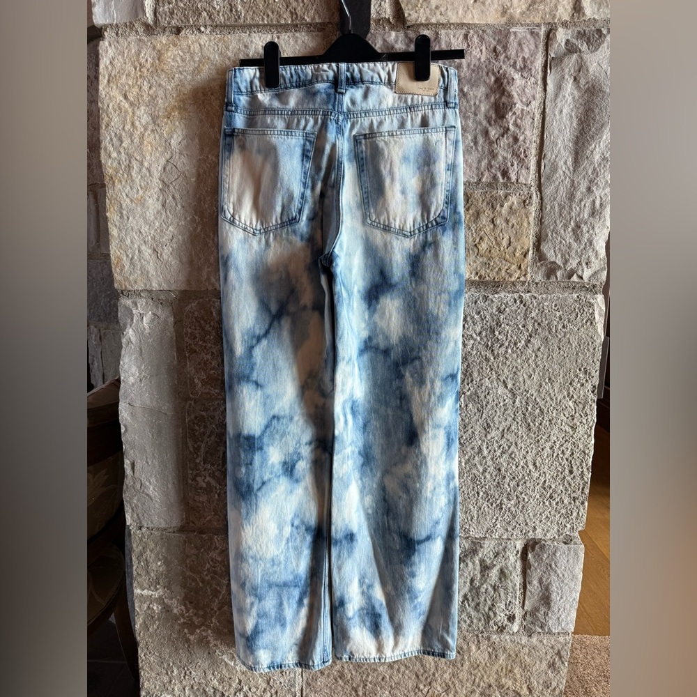 rag & bone Relaxed Tie-Dye Jeans in Light and Dark Blue - Picture 2 of 4
